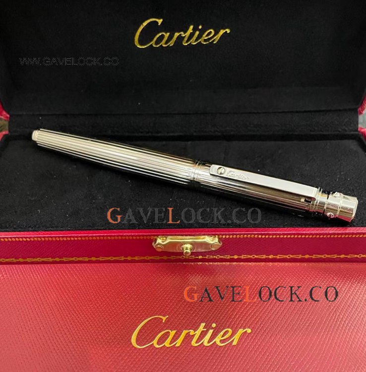 Clone Santos de Cartier Silver Rollerball Vertical Model